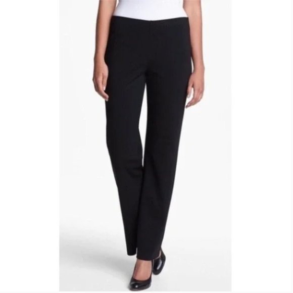 Eileen Fisher Pull On Stretch Dress Pants Size Small Black - Picture 1 of 7